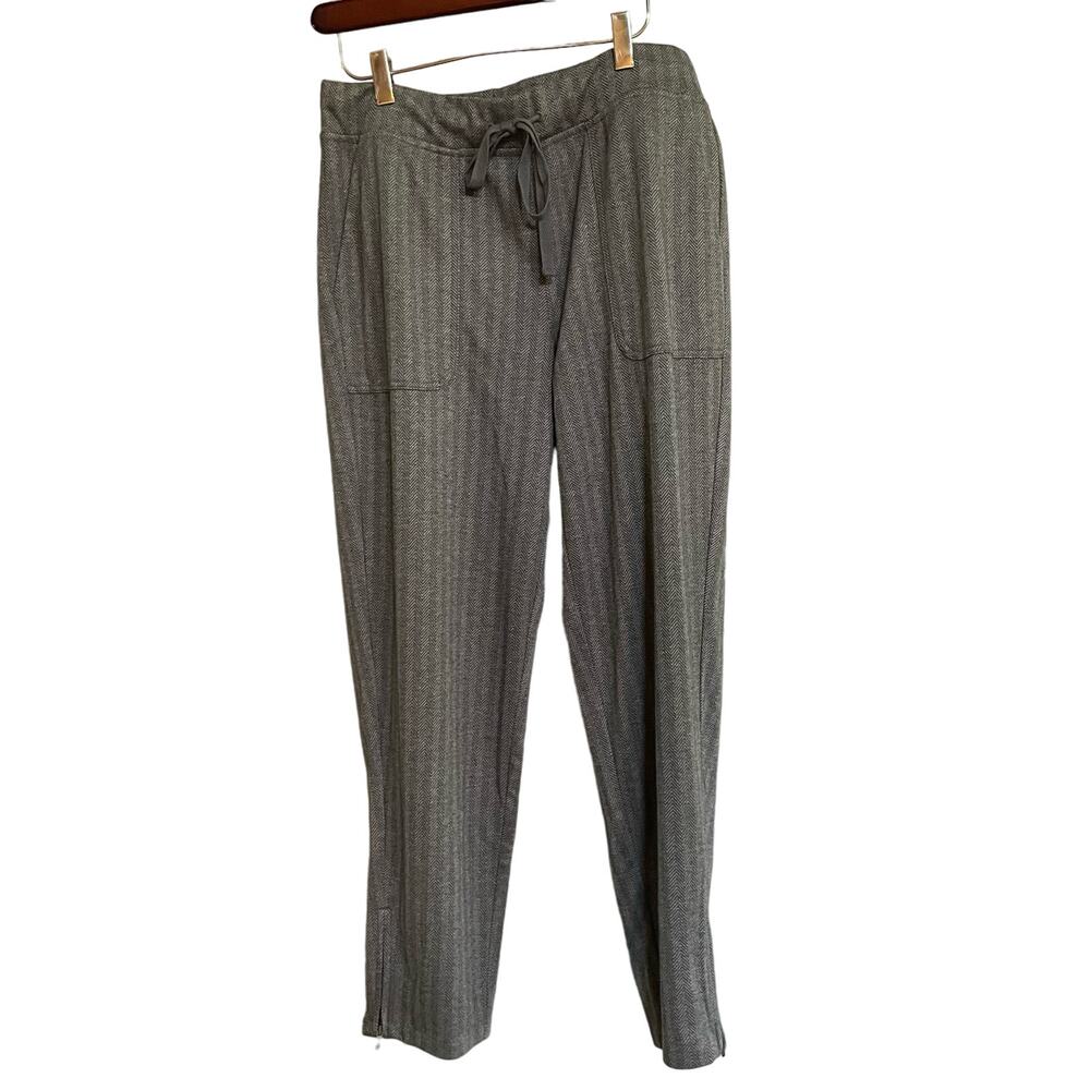 Talbots Pants Joggers Luxe Herringbone Relaxed Pull On Pockets Sz S Ankle Zipper